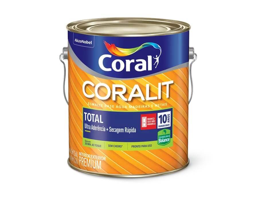 Esmalte Coral Acetinado Base Água Coralit Total Branco Premium